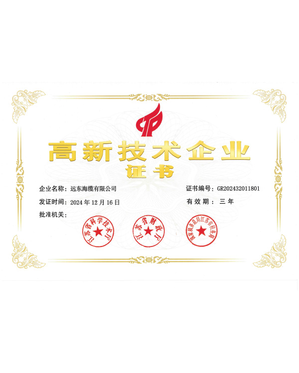 高新技术企业证书